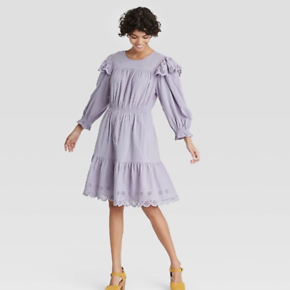 Universal Thread Dresses & Skirts - NWT Universal Thread Women’s Lavender/Purple Tiered Eyelet Ruffle Dress - Sz M